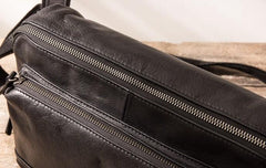 Black Brown Cool Leather Mens Shoulder Bags Messenger Bags for Men - imessengerbags
