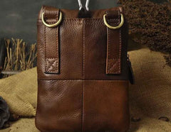 Mens Leather Small Side Bag COURIER BAG Waist Pouch Holster Belt Case Belt Pouch for Men