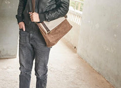 Mens Canvas Gray Cool Courier bag Messenger Bag Canvas Side Bag for Men