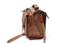 Vintage Brown Leather Mens Messenger Bag Handbag Shoulder Bag for men