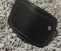 Handmade Leather Biker Wallet Mens Cool Short Chain Wallet Trucker Wallet with Chain