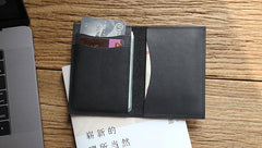 Leather Mens Front Pocket Wallet Small Card Wallet Change Wallets for Men - imessengerbags