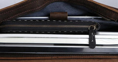 Vintage Coffee Leather Mens Briefcases Work Bag Laptop Bag Business Bag for Men - imessengerbags