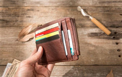 Leather Mens Slim Card Holder Front Pocket Wallets Card Wallets for Men - imessengerbags