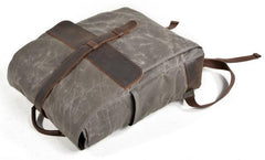 Waxed Canvas Leather Mens Backpack Canvas Travel Backpacks Canvas School Backpack for Men - imessengerbags