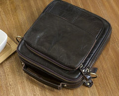 Cool Leather Mens Small Side Bag Messenger Bag Shoulder Bags for Men - imessengerbags