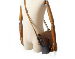 Cool Mens Waxed Canvas Leather Small Courier Bags Canvas Side Bags for Men - imessengerbags