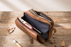 Cool Leather Mens Small Messenger Bags Shoulder Bags for Men