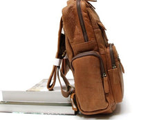 Cool Brown Mens Leather Backpack Travel Backpacks School Backpacks for men