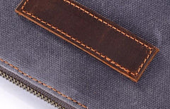 Cool Waxed Canvas Leather Mens Wristlet Bag Work Clutch Zipper Bag for Men