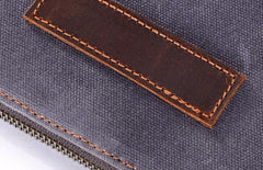 Cool Waxed Canvas Leather Mens Wristlet Bag Work Clutch Zipper Bag for Men