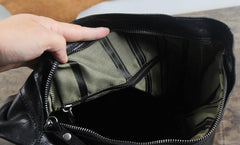 Genuine Leather Mens Cool Chest Bag Sling Bag Crossbody Bag Travel Bag Hiking Bag for men