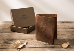 Cool Leather Vintage Mens Slim Small Wallets Zipper billfold Wallets for Men - imessengerbags