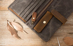 Cool Canvas Leather Mens Long Wallet Long Wallet for Men - imessengerbags