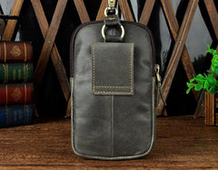 Leather Mens WAIST POUCH with Belt Loop Cell Phone Holster Belt Pouch for Men - imessengerbags