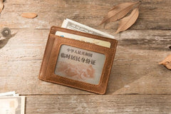 Leather Mens Slim Card Holder Front Pocket Wallets Card Wallet for Men - imessengerbags
