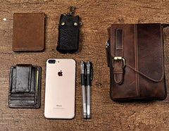 Mens Leather Small Side Bag COURIER BAGs Waist Pouch Holster Belt Case Belt Pouch for Men - imessengerbags