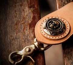 Handmade Leather Mens Chain Biker Wallet Cool Leather Wallet With Chain Wallets for Men - imessengerbags