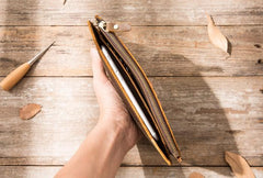 Vintage Cool Mens long Wallet Leather Wallet Long Wallet for Men - imessengerbags