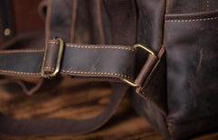 Genuine Leather Mens Cool Backpack Sling Bag Large Travel Bag Hiking Bag for men