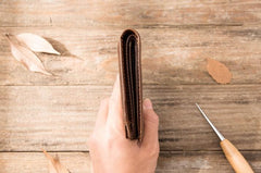 Cool Leather Mens Small Wallets Bifold Vintage billfold Wallets for Men - imessengerbags