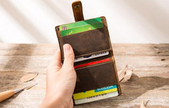 Leather Mens Card Holder Slim Front Pocket Wallets Card Wallet for Men - imessengerbags