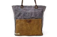 Mens Waxed Canvas Tote Bag Canvas Shopper Bag Canvas Shoulder Bag for Men