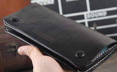 Handmade Genuine Leather Mens Cool Long Leather Wallet Bifold Clutch Wallet for Men - imessengerbags