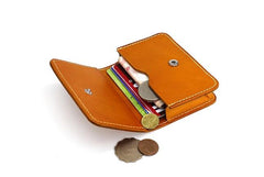 Cool Leather Mens Card Wallet Front Pocket Wallets Small Change Wallet for Men