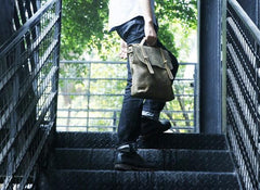 Vintage Mens Leather Briefcase Handbag Shoulder Bag Backpack for men