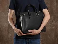Handmade Leather Mens Cool Messenger Bag Briefcase Work Bag Business Bag Laptop Bag for men