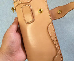 Handmade Leather Biker Wallet Mens Cool Chain Wallet Trucker Wallet with Chain