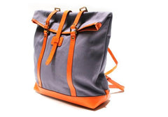 Canvas Leather Mens Backpack Travel Backpacks Laptop Backpack for men - imessengerbags