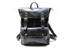 Cool Brown Mens Leather Backpack Travel Backpack School Backpacks for men - imessengerbags