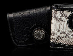 Handmade Leather Biker Wallet Mens Cool Short Chain Wallet Trucker Wallet with Chain