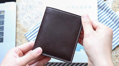 Cool Leather Mens Small Wallets Front Pocket Wallet Slim Wallet for Men - imessengerbags