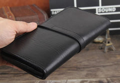 Handmade Leather Mens Cool Wallet Long Leather Wallet Phone Wallet for Men - imessengerbags