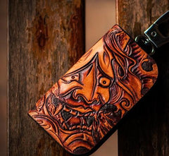 Handmade Leather Biker Mens Cool Car Key Wallet Coin Wallet Pouch Car KeyChain for Men - imessengerbags