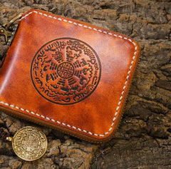 Handmade Leather Mens Chain Biker Wallet Cool Leather Wallet Small Wallets for Men - imessengerbags