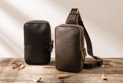 Cool Leather Mens Sling Bag Sling Shoulder Bags Sling Backpack for men - imessengerbags