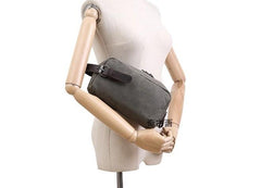 Cool Waxed Canvas Leather Mens Zipper Wristlet Bag Vintage Clutch Zipper Bag for Men - imessengerbags