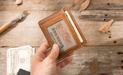 Leather Mens Slim Card Holder Front Pocket Wallets Card Wallet for Men - imessengerbags