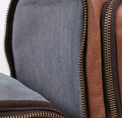 Cool Leather Brown Mens Messenger Bags Vintage Shoulder Bag  for Men