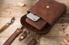 Cool Leather Coffee Belt Pouches Mens Waist Bag Shoulder Bag for Men - imessengerbags