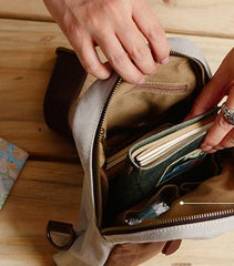 Cool Canvas Gray Mens Sling Bag Chest Bag One Shoulder Pack for men