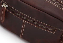 Cool Leather Mens Zipper Wristlet Bag Vintage Clutch Zipper Bags for Men