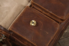 Handmade Leather Mens Cool Shoulder Bag Messenger Bag Chest Bag Bike Bag Cycling Bag for men - imessengerbags