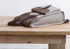 Cool Canvas Gray Mens Handbag Canvas Backpack Canvas Travel Bag for Men