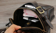 Leather Belt Pouch Mens Small Cases Waist Bag Hip Pack Belt Bag Fanny Pack Bumbag for Men - imessengerbags