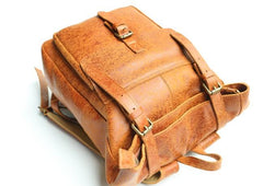 Cool Leather Mens Backpack Travel Backpacks Vintage Laptop Backpack for men